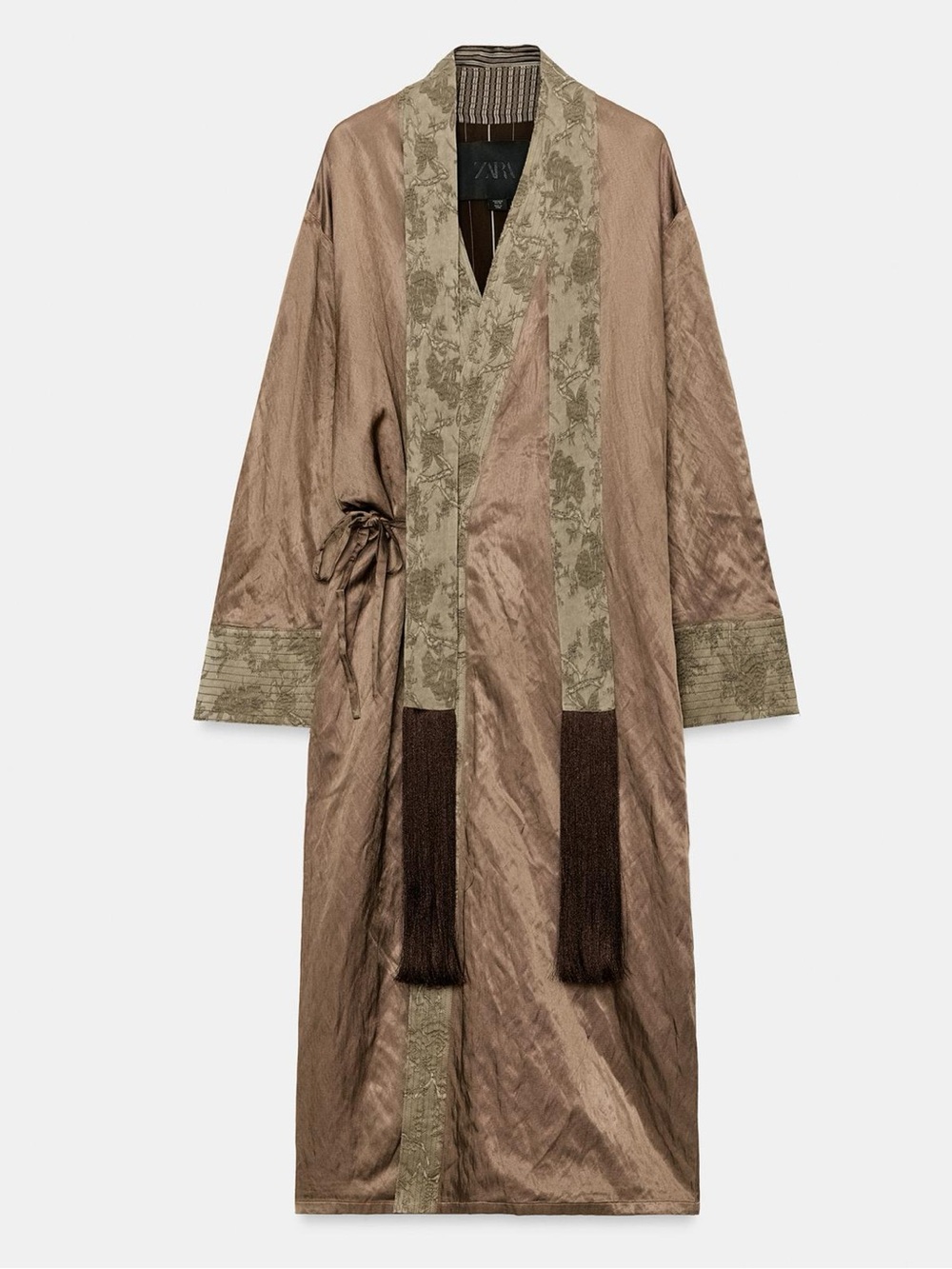 Zara Limited Edition Open kimono with long sleeves and Fringe scarf